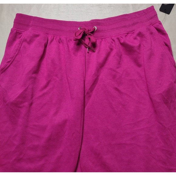 BEBE SPORT Women Plus Size 2X Festival Fuschia Nailhead Jogger Sweatpants NEW - Picture 6 of 16